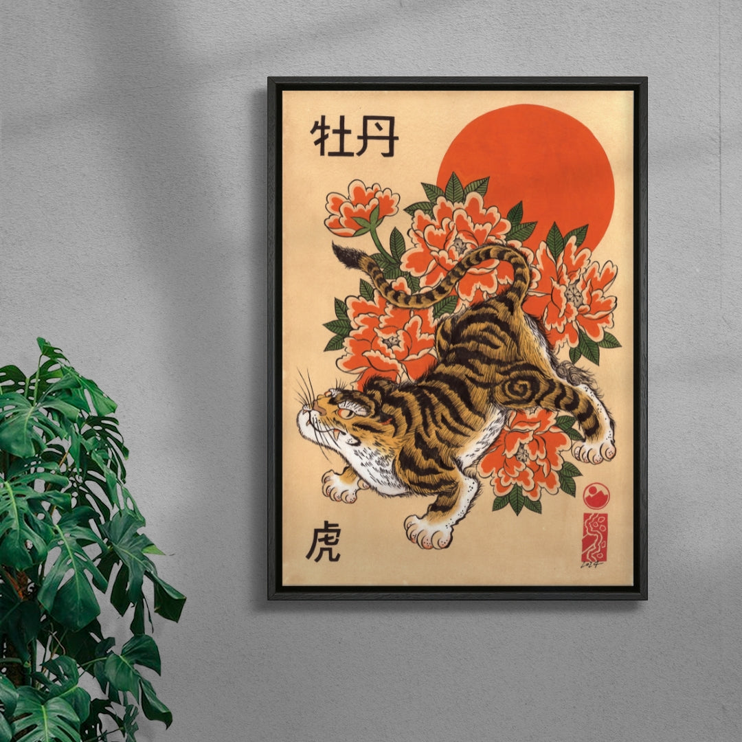 Tiger & Peonies