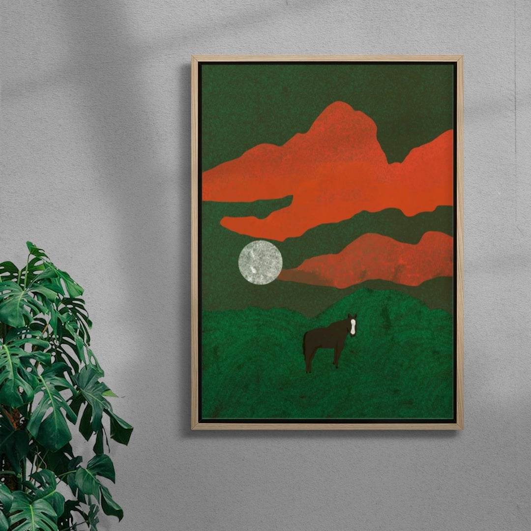 Emerald Midnight contemporary wall art print by Lily Kong - sold by DROOL