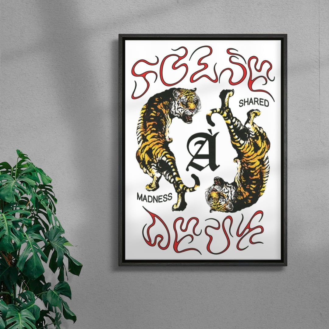 Folie à deux contemporary wall art print by Utsav Verma - sold by DROOL
