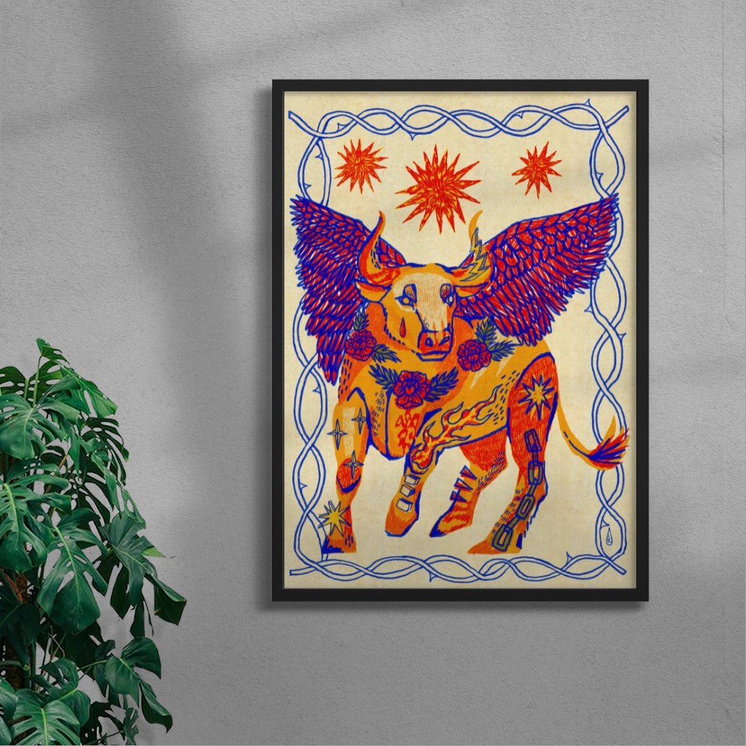 Bull of Heaven contemporary wall art print by Kwonny - sold by DROOL