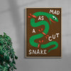 MAD AS A CUT SNAKE contemporary wall art print by Max Blackmore - sold by DROOL