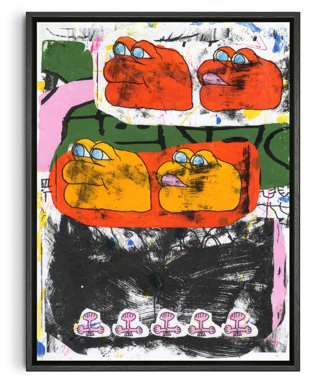 Two Toads & Two Toads contemporary canvas print by Patrick Kyle - sold by DROOL