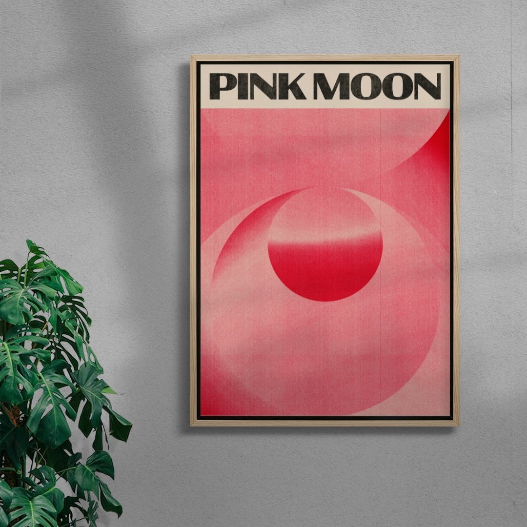 Pink Moon contemporary wall art print by Henry M. - sold by DROOL