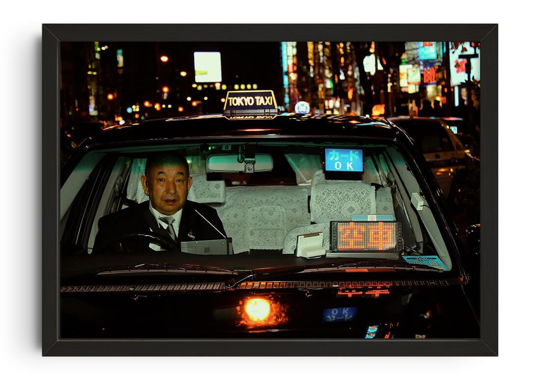 Tokyo Taxi by Elisa Osols contemporary wall art print from DROOL