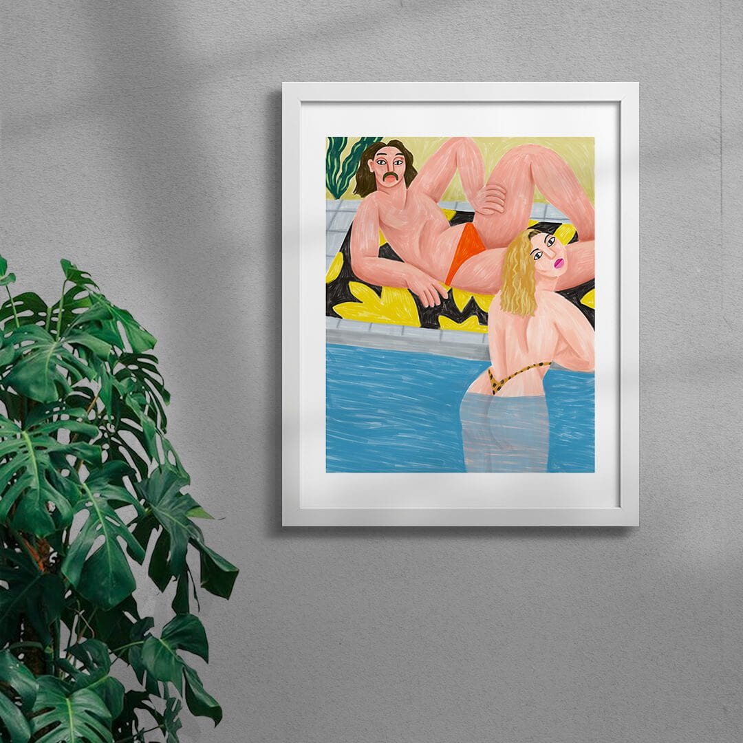 Au bassin contemporary wall art print by Cépé - sold by DROOL