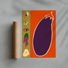Load image into Gallery viewer, Aubergine Slice contemporary wall art print by Lauren Doughty - sold by DROOL