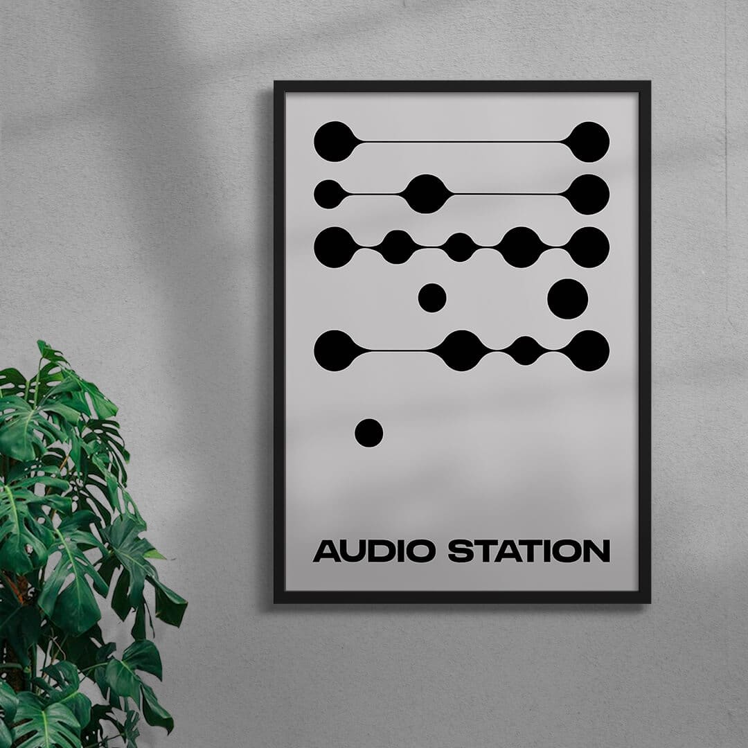 Audio Station contemporary wall art print by Adam Foster - sold by DROOL