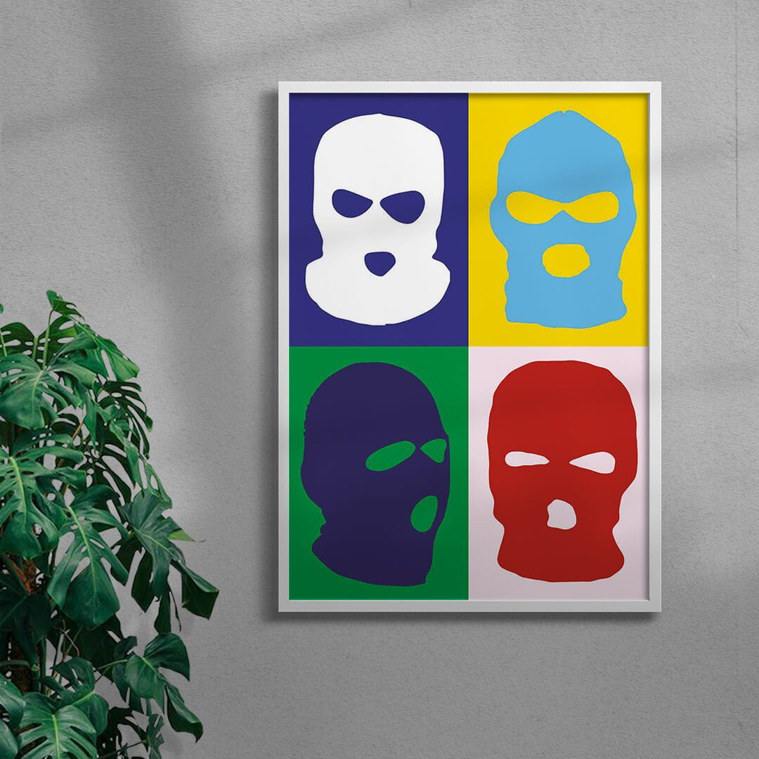 Balaclava contemporary wall art print by Max Blackmore - sold by DROOL