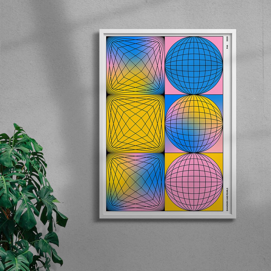 Diamonds and Pearls contemporary wall art print by Jerry-Lee Bosmans - sold by DROOL