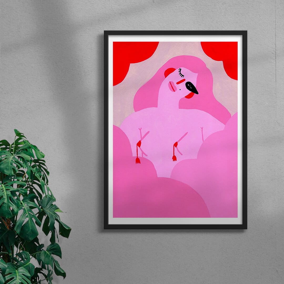 Flirty contemporary wall art print by Kissi Ussuki - sold by DROOL