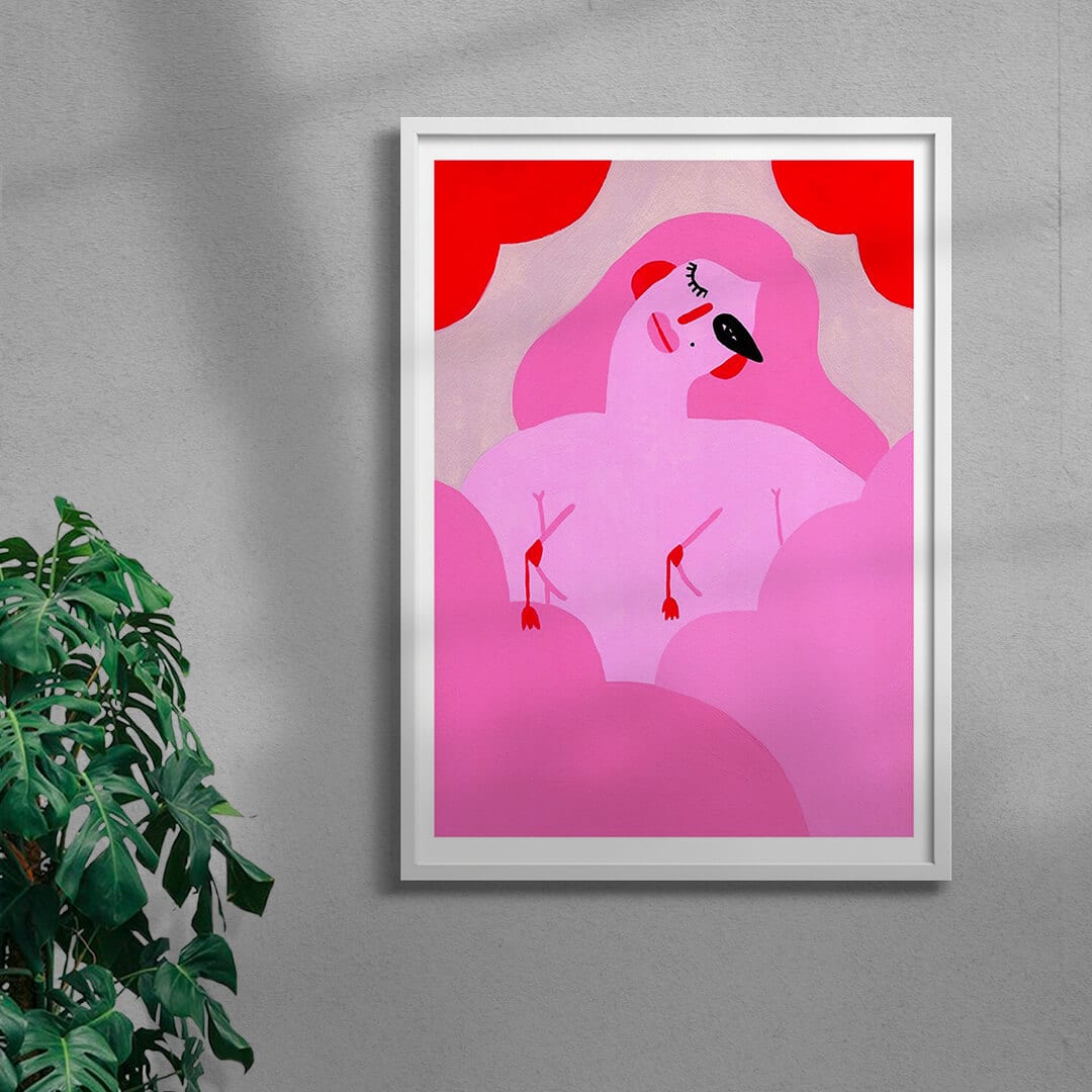 Flirty contemporary wall art print by Kissi Ussuki - sold by DROOL