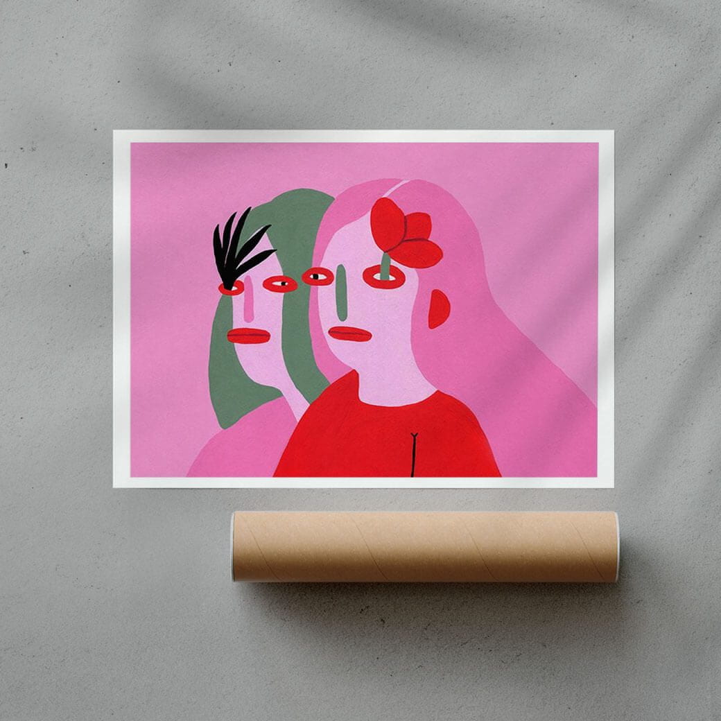 Flora contemporary wall art print by Kissi Ussuki - sold by DROOL