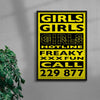 Load image into Gallery viewer, GIRLS GIRLS GIRLS contemporary wall art print by Sven Silk - sold by DROOL
