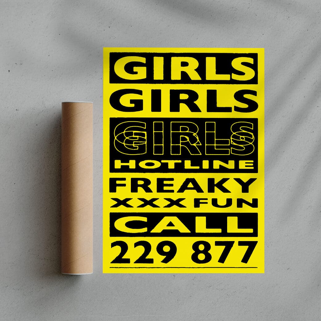 GIRLS GIRLS GIRLS contemporary wall art print by Sven Silk - sold by DROOL