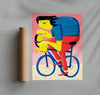 Happy Cycling contemporary wall art print by Nina Bachmann - sold by DROOL