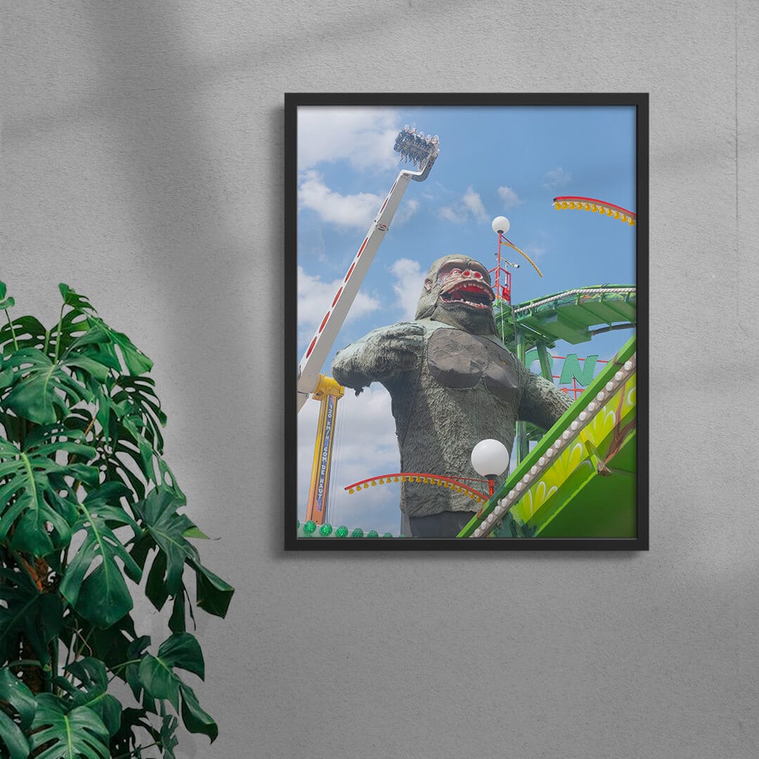 Kong in Paris contemporary wall art print by Tom Modol - sold by DROOL