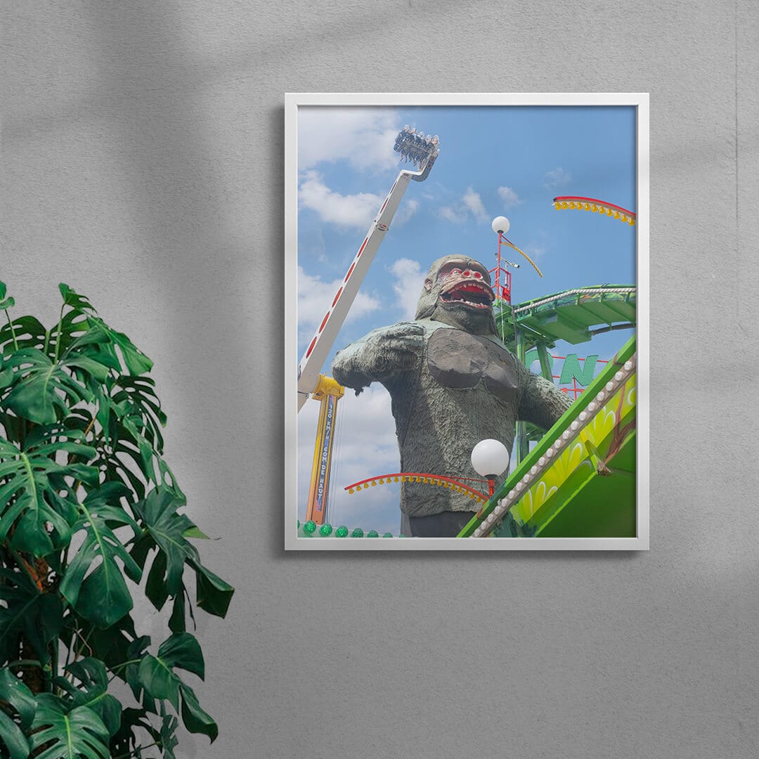Kong in Paris contemporary wall art print by Tom Modol - sold by DROOL