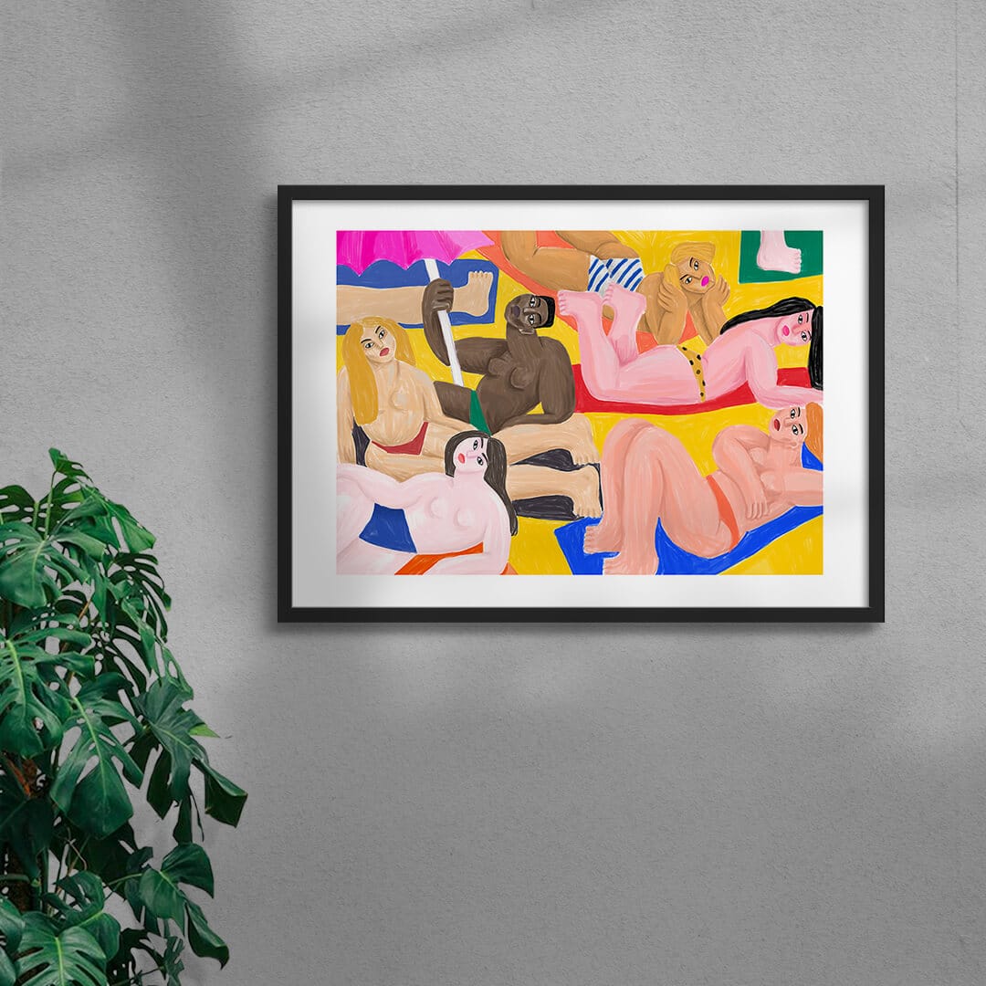 La plage contemporary wall art print by Cépé - sold by DROOL