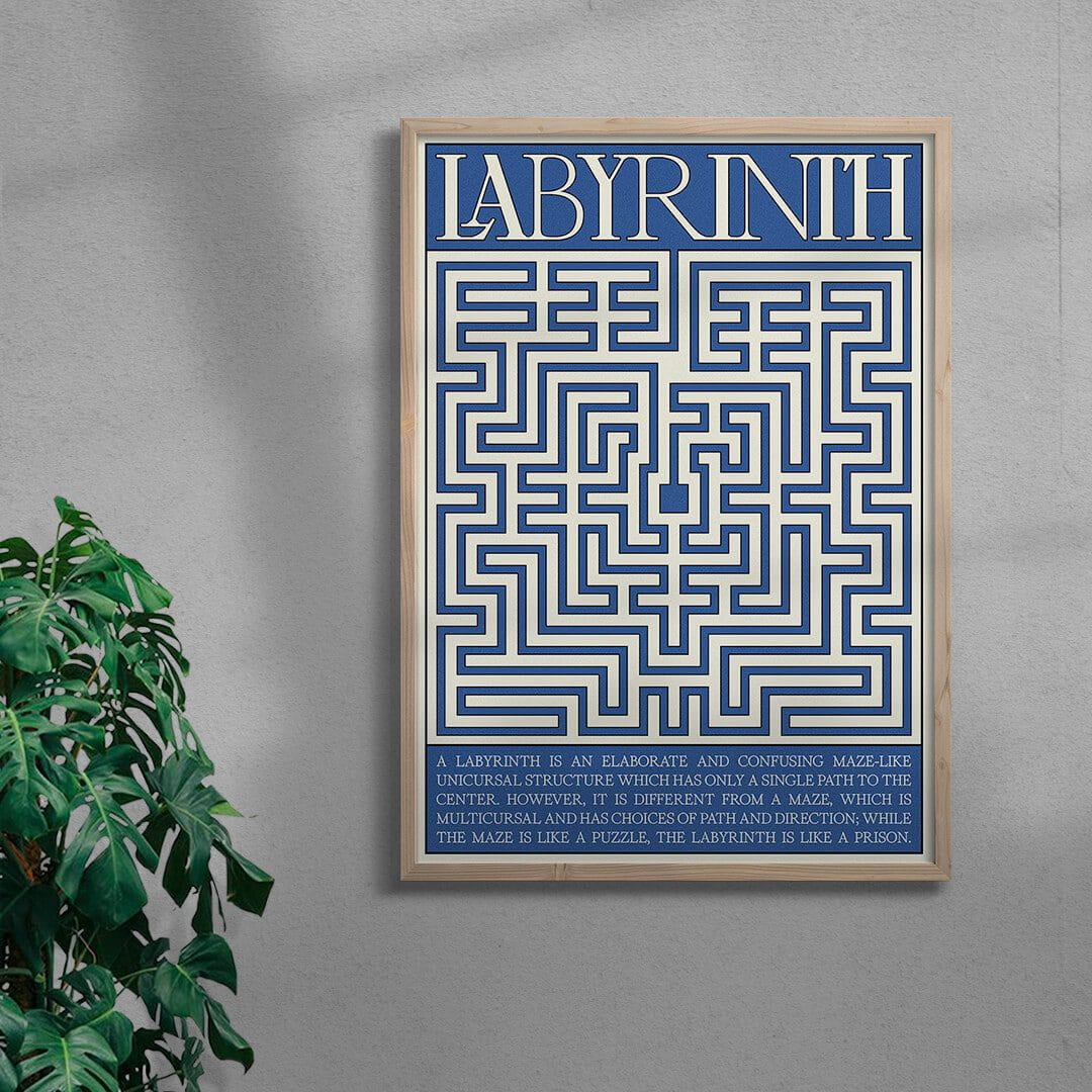 Labyrinth contemporary wall art print by Utsav Verma - sold by DROOL