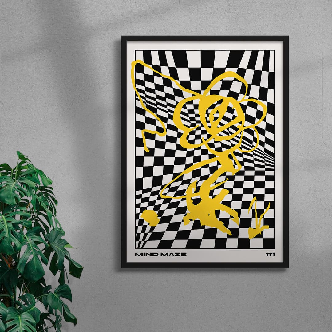 Mind Maze #1 contemporary wall art print by Lou Wang - sold by DROOL