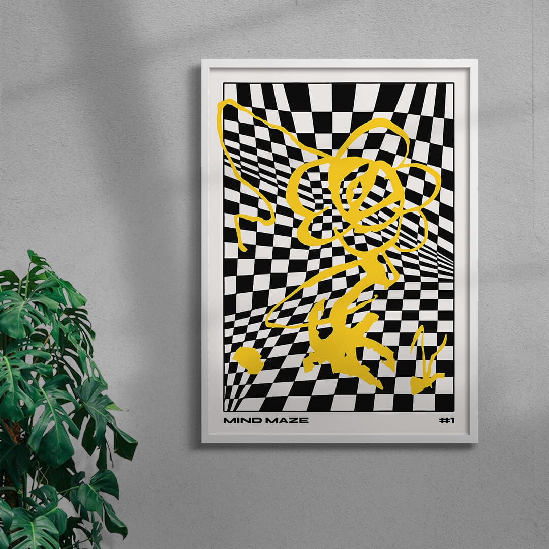 Mind Maze #1 contemporary wall art print by Lou Wang - sold by DROOL