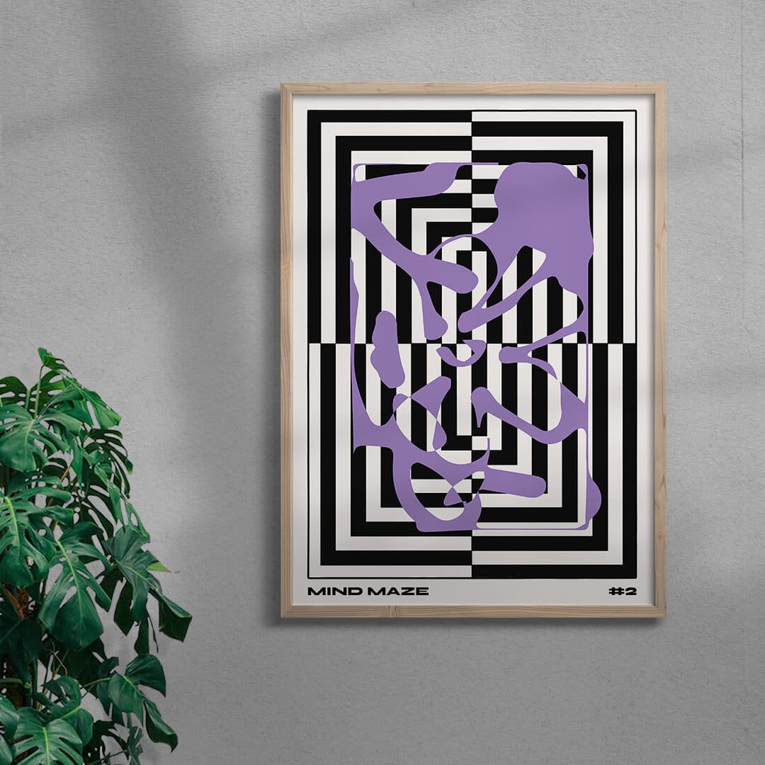 Mind Maze #2 contemporary wall art print by Lou Wang - sold by DROOL