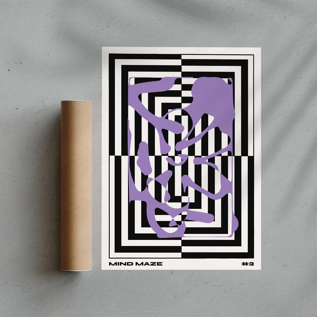 Mind Maze #2 contemporary wall art print by Lou Wang - sold by DROOL