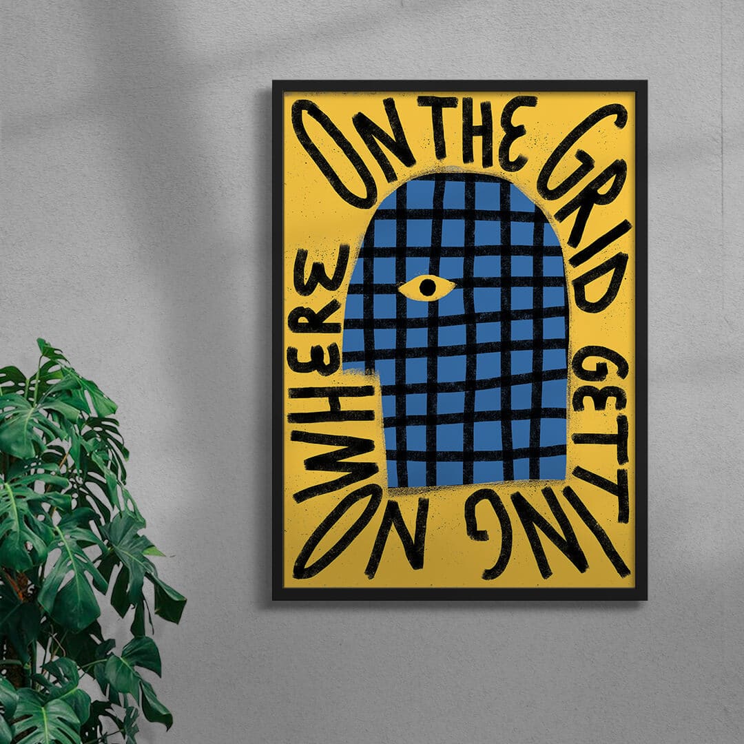 On The Grid Getting Nowhere contemporary wall art print by Carilla Karahan - sold by DROOL