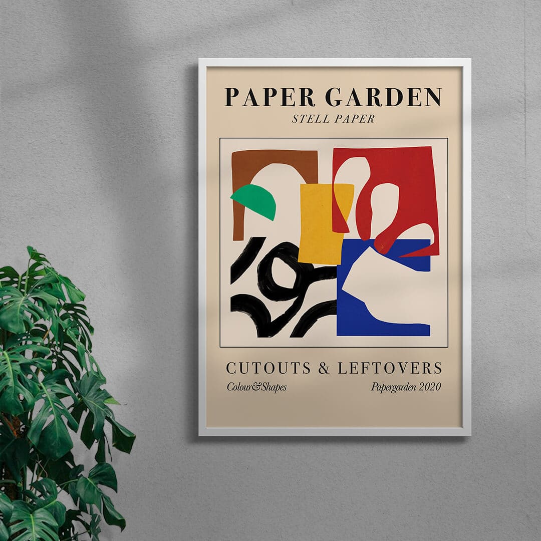 Paper Garden I-I contemporary wall art print by Stell Paper - sold by DROOL