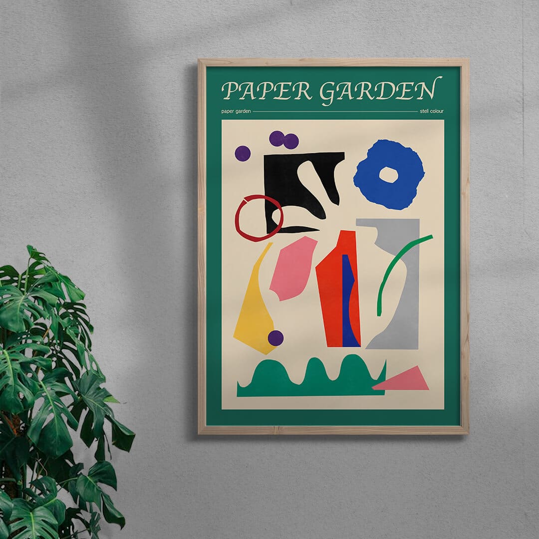 Paper Garden II-I contemporary wall art print by Stell Paper - sold by DROOL
