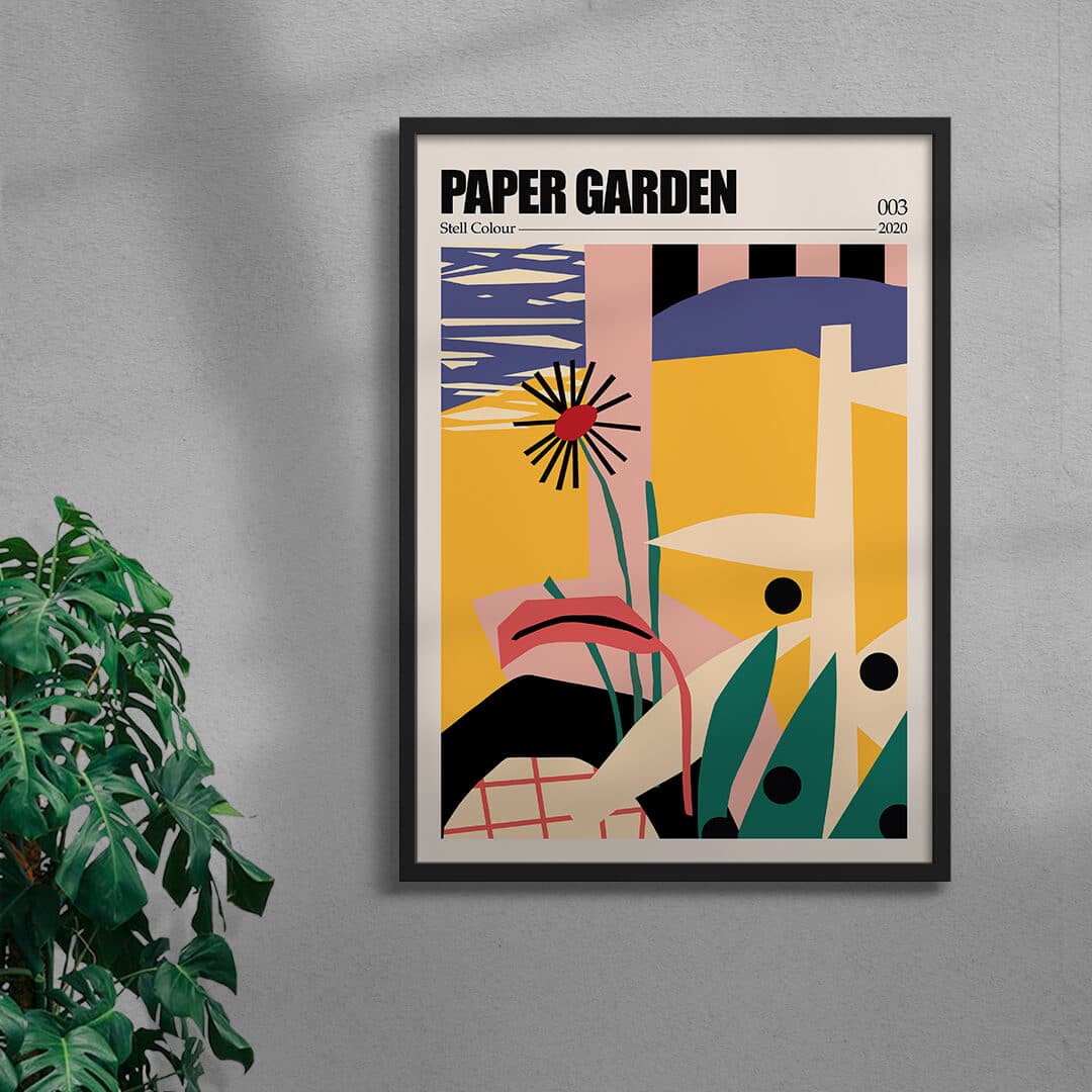 Paper Garden III contemporary wall art print by Stell Paper - sold by DROOL