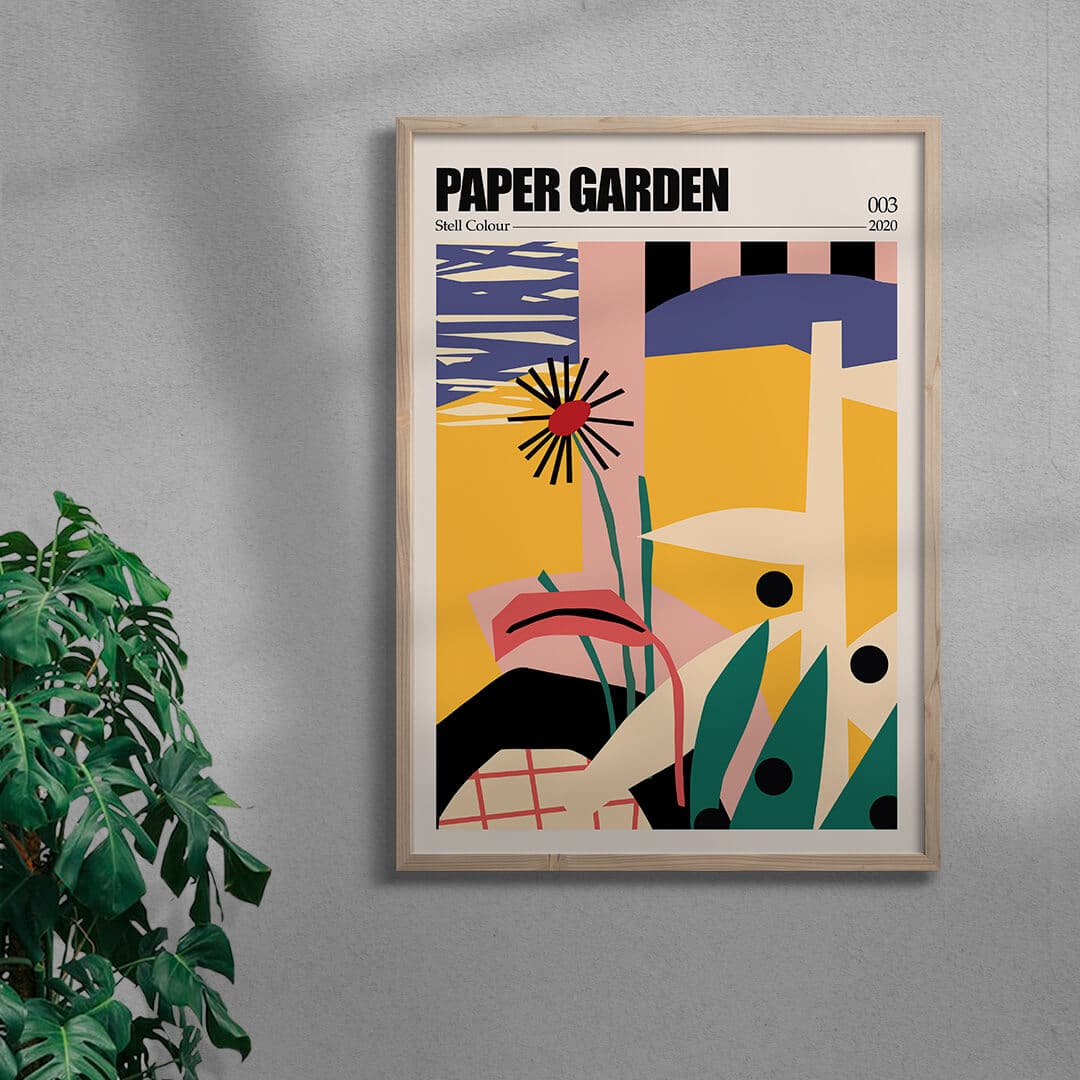 Paper Garden III contemporary wall art print by Stell Paper - sold by DROOL