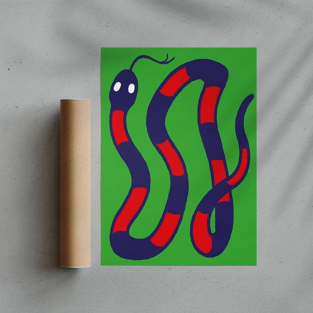 Snake contemporary wall art print by Max Blackmore - sold by DROOL