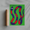 Load image into Gallery viewer, Snake contemporary wall art print by Max Blackmore - sold by DROOL