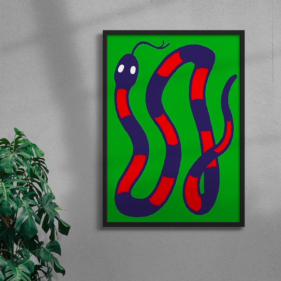 Snake contemporary wall art print by Max Blackmore - sold by DROOL