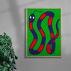 Load image into Gallery viewer, Snake contemporary wall art print by Max Blackmore - sold by DROOL
