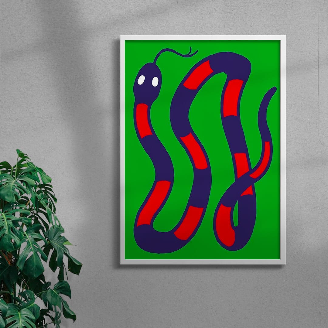 Snake contemporary wall art print by Max Blackmore - sold by DROOL
