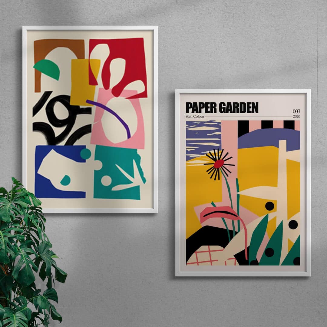 Paper Cut Set contemporary wall art print by DROOL - sold by DROOL