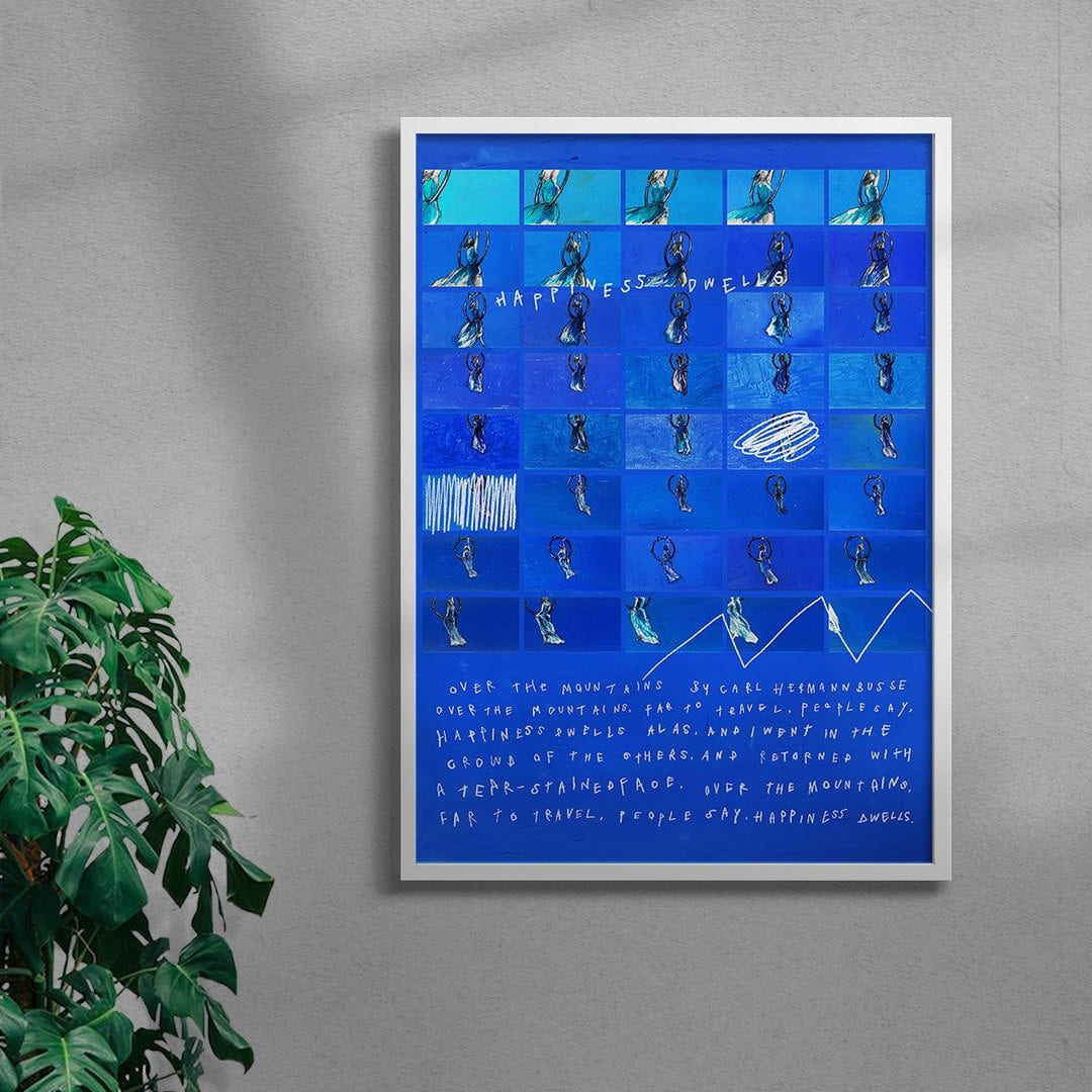 This is not BLUE (happiness dwells) contemporary wall art print by mareykrap - sold by DROOL