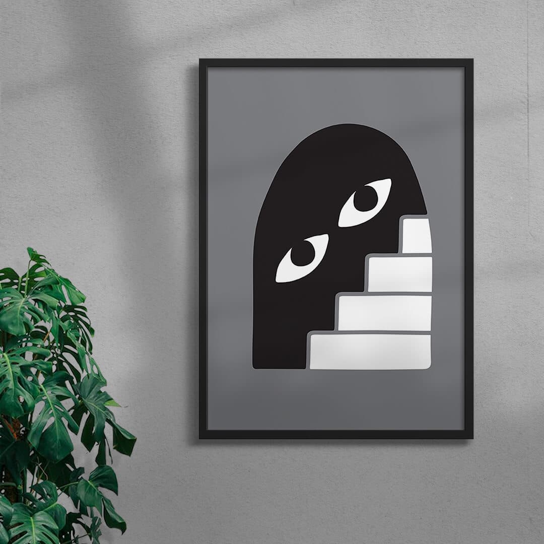 Under the stairs contemporary wall art print by Max Blackmore - sold by DROOL
