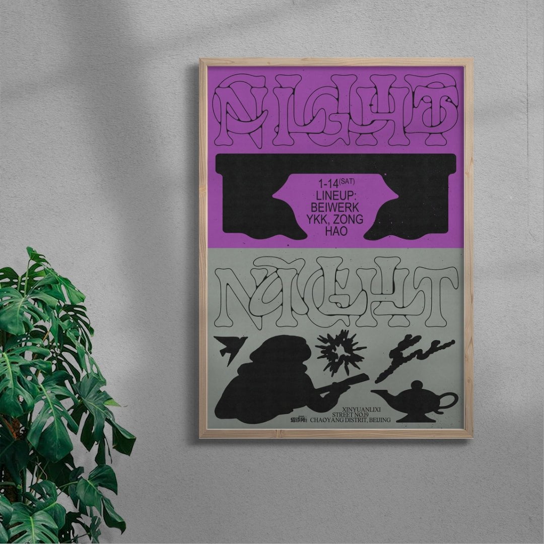 Clubnight Allnight 1 contemporary wall art print by MENSLIES - sold by DROOL