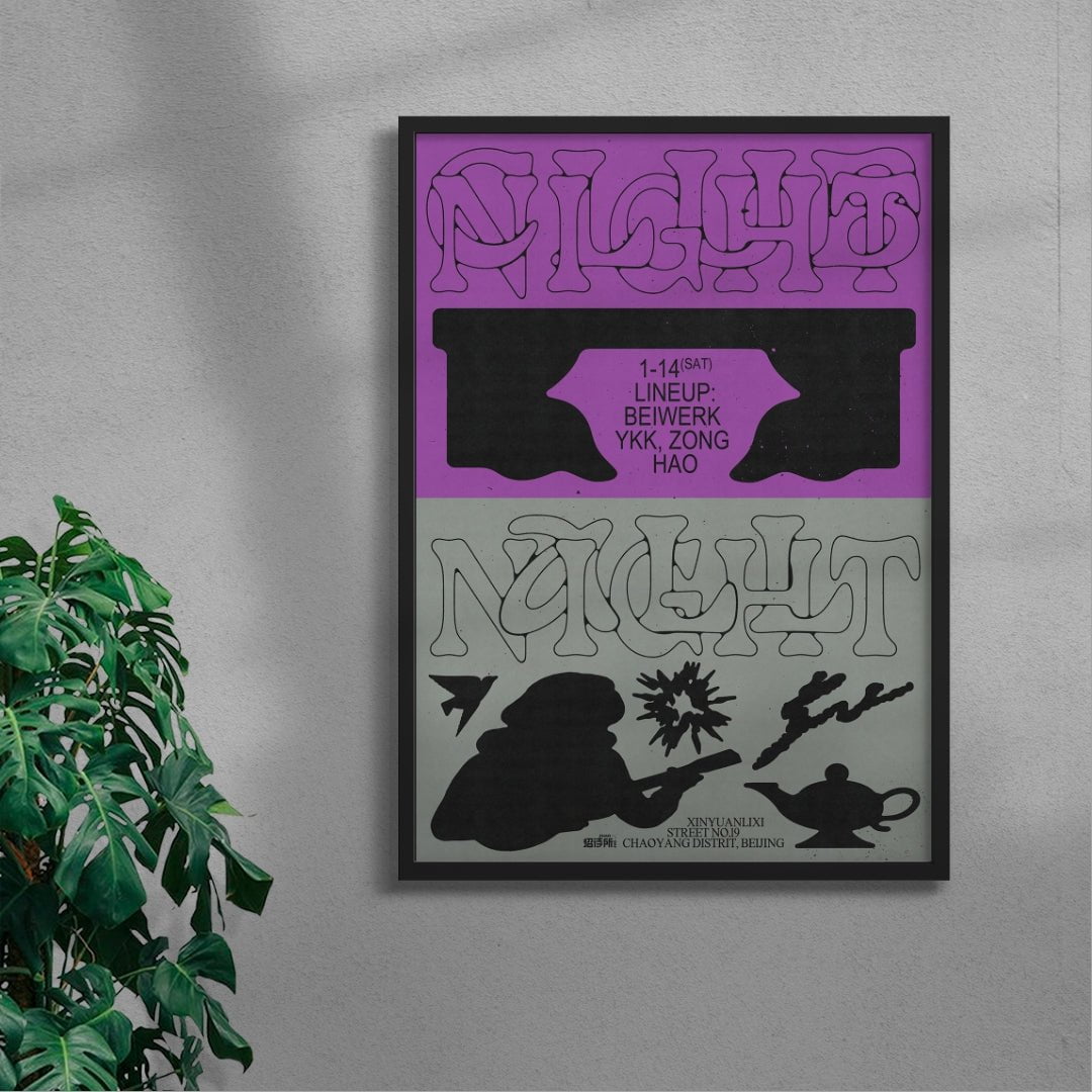 Clubnight Allnight 1 contemporary wall art print by MENSLIES - sold by DROOL