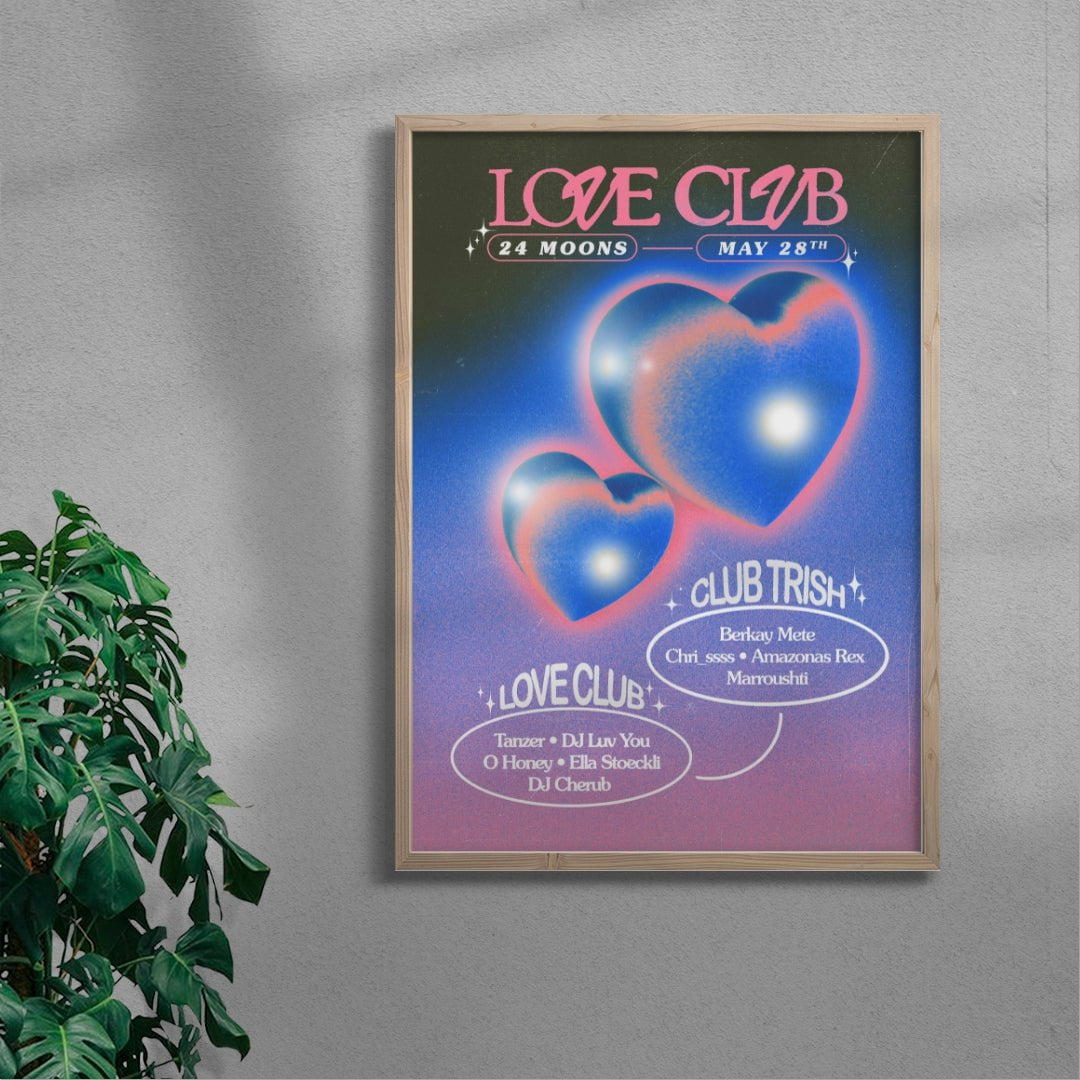 Love Club at 24 Moons contemporary wall art print by Rowena Lloyd - sold by DROOL