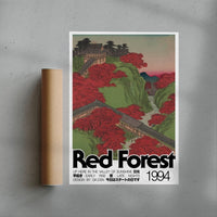 Thumbnail for Red Forest contemporary wall art print by George Kempster - sold by DROOL