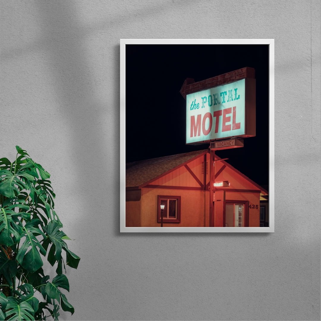 THE PORTAL MOTEL contemporary wall art print by Gregory Tauziac - sold by DROOL