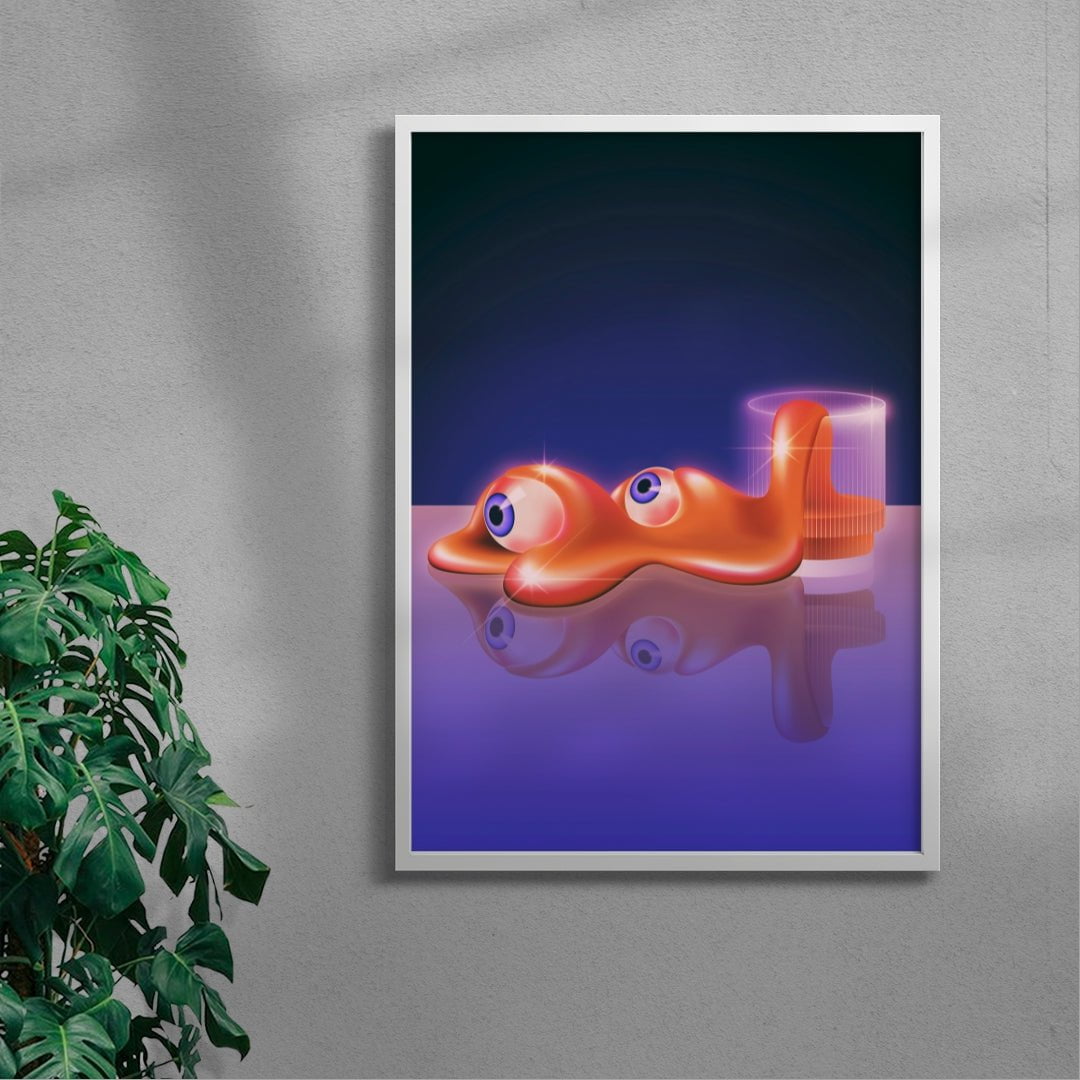 Eyes and Elusive Whisky contemporary wall art print by Paulina Almira - sold by DROOL