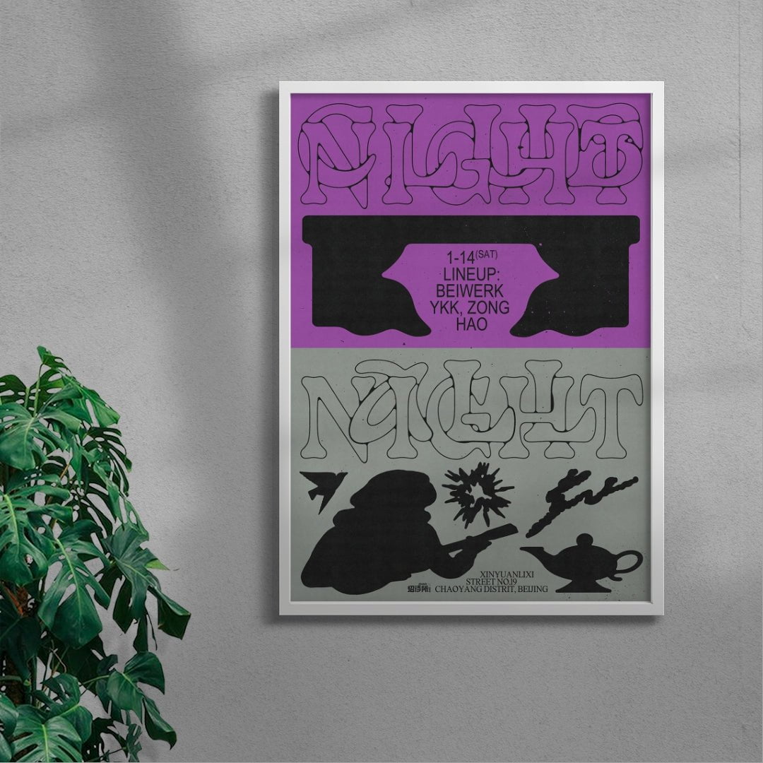 Clubnight Allnight 1 contemporary wall art print by MENSLIES - sold by DROOL