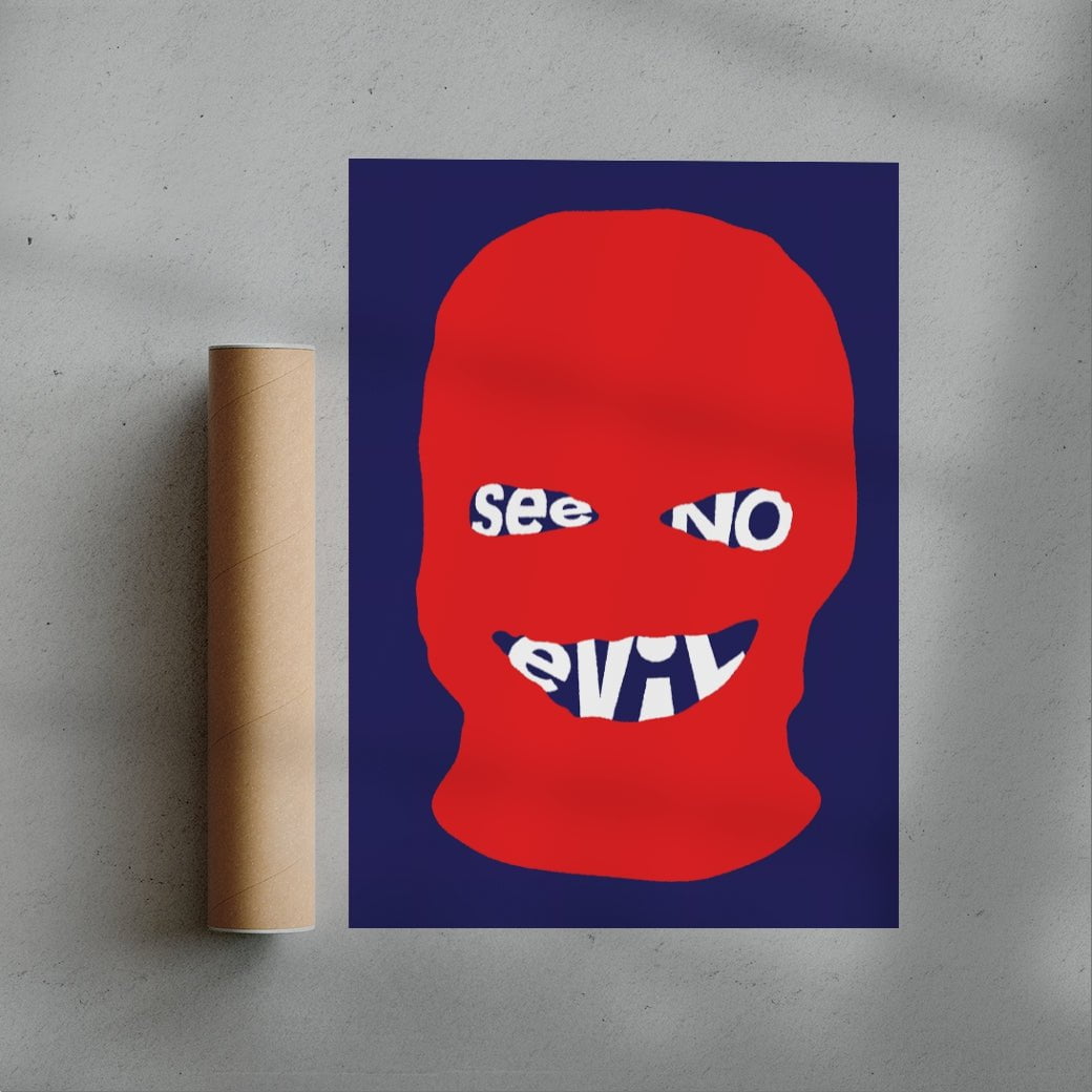 See no evil contemporary wall art print by Max Blackmore - sold by DROOL