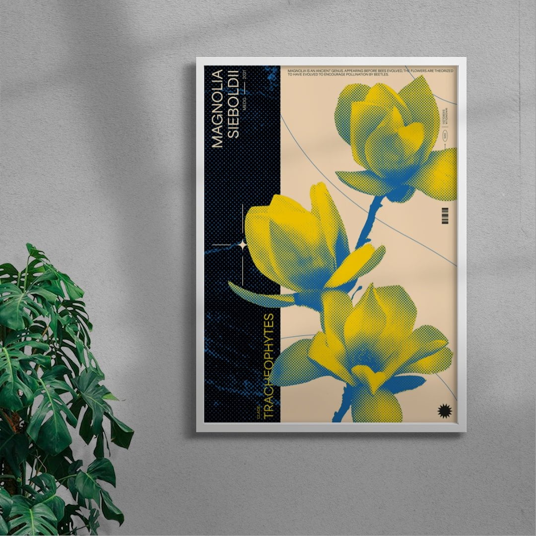 Magnolia contemporary wall art print by MEDG - sold by DROOL
