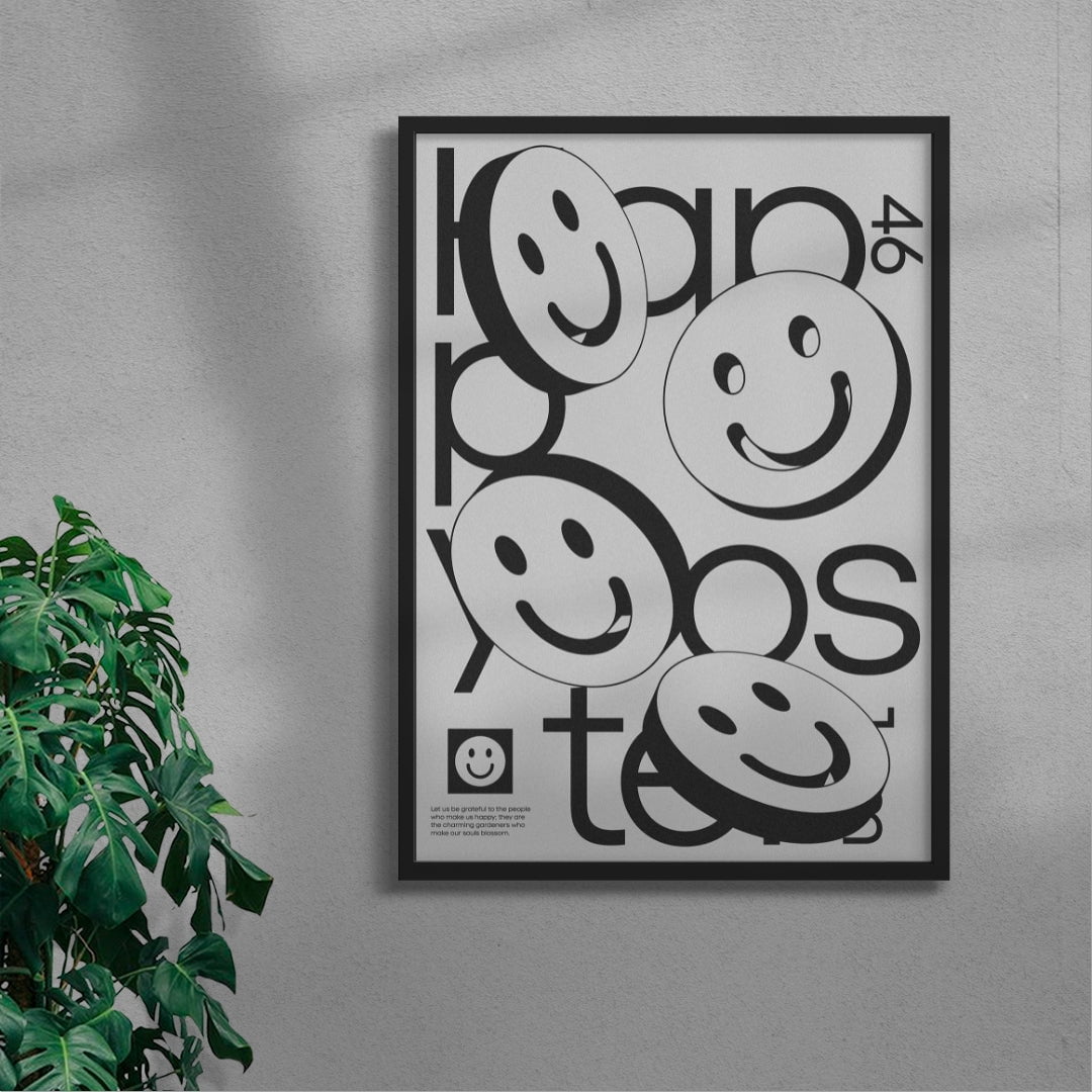 Happy contemporary wall art print by Jérôme Bizien - sold by DROOL